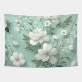 White Flowers Tapestry