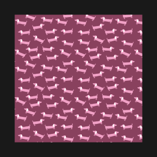 Pinky dachshunds pattern T-Shirt