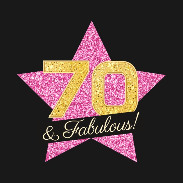 70th Birthday Gifts Women Fabulous - Pink Gold by BetterManufaktur