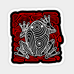 Frog Toad Rock Tribal Tattoo Art Red White Magnet