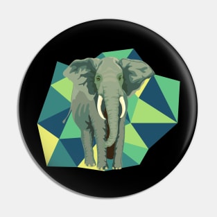 Elephant with geometric background Pin