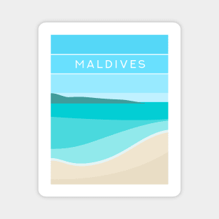 Maldives Beach, South Asia in Blue Magnet