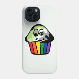 Aromantic Pride Rainbow Cupcake Phone Case