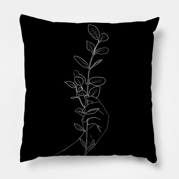 Modern minimalist hand Pillow by comecuba67