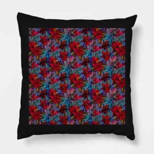 Poinsettia watercolor Pillow