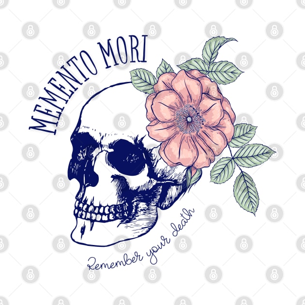 Memento Mori Floral by Little Fishes Catholic Tees