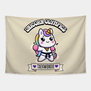 Taekwondo Unicorn Olympics 🥋🦄 - Kickin' It Cute! Tapestry