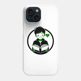 Boy who Loves to Read Green Phone Case