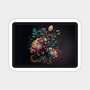 Abstract Floral Garden Botanical Print Magnet