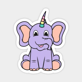 Elephanticorn, the combination of elephant and unicorn Magnet