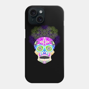 light calavera in colorful pattern ecopop Phone Case