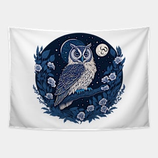 Moonlit Owl Tapestry