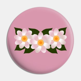 Three White Flowers Pin