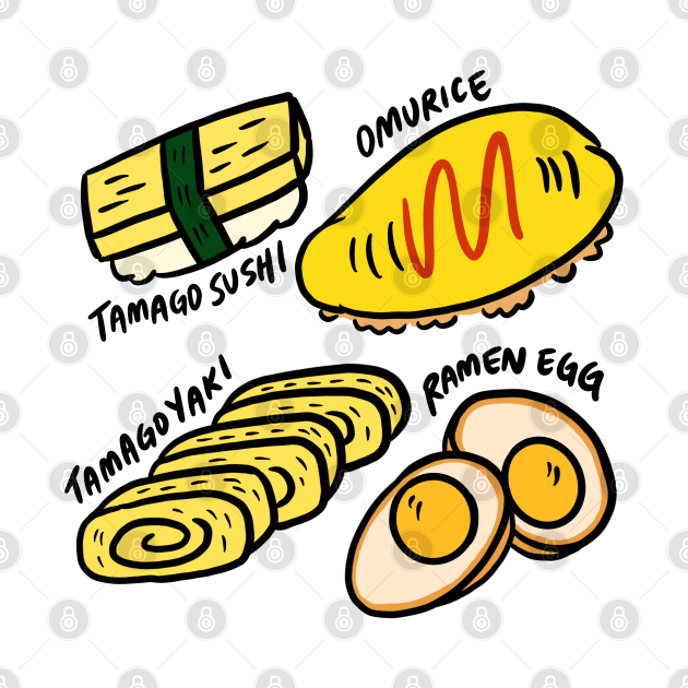 Japanese Styles of Egg by bonniemamadraws