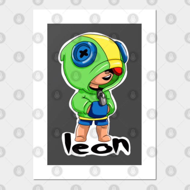 Brawl Stars Leon Brawl Stars Leon Poster Und Kunst Teepublic De - pixel art léon brawl star