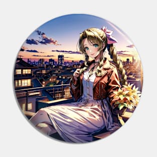 sunset aerith Pin