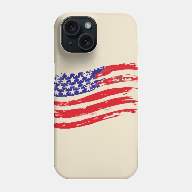 American Flag - Face Mask Phone Case by Reshartinc