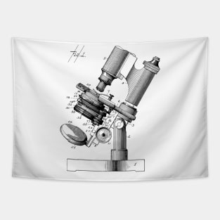 Science Microscope Vintage Patent Blueprint 1899 Tapestry