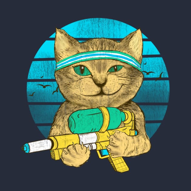 water gun summer cat by Deduder.store