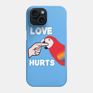 Love Hurts Scarlet Macaw Parrot Biting Phone Case