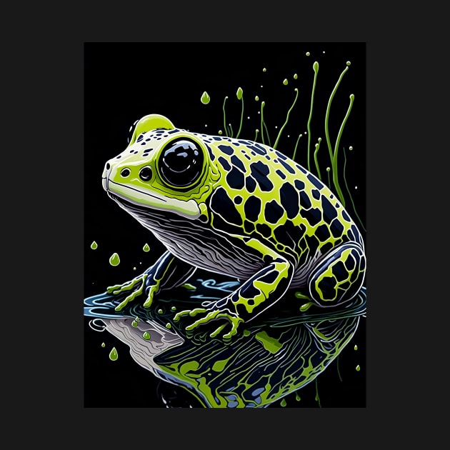 Splash Art of a Cute Colorful Frog by allovervintage