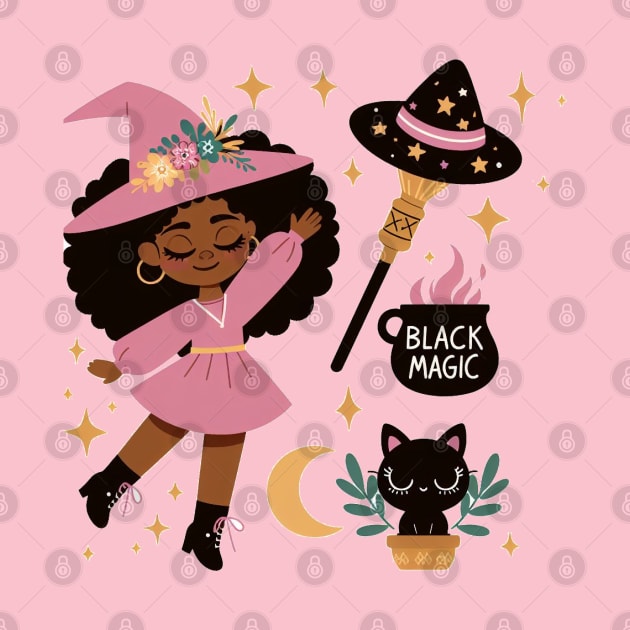 Black girl doing magic by NeneTees