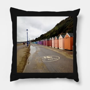 Orange Beach Huts Pillow