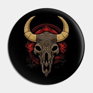 bull skull Pin