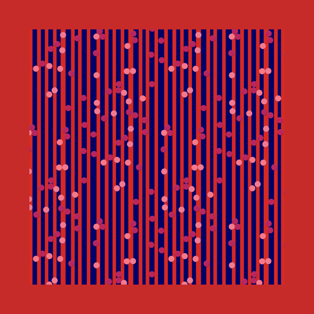 Stripes, Dots - Blue and Red by MitaDreamDesign