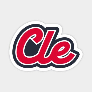 Cleveland 'CLE' Baseball Script Fan T-Shirt: Swing Big with Bold Cleveland Style and Passion for the Game! Magnet