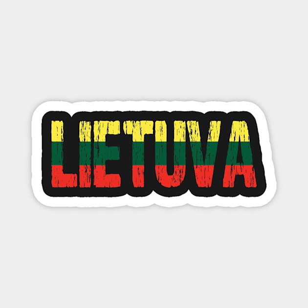 Lietuva Lithuanian Flag Distressed Souvenir Magnet by Nirvanibex