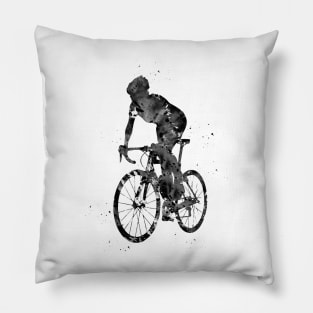 Cyclist sprinting Pillow