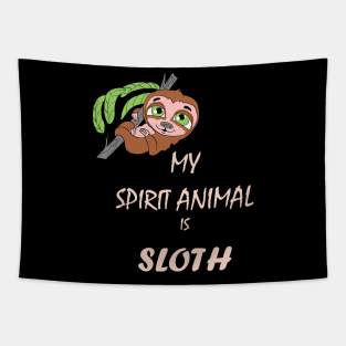 Funny Cute Spirit Animal Sloth Tapestry