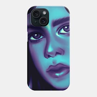 Beautiful Woman Painting in Blue Phone Case