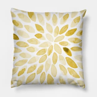 Watercolor brush strokes - yellow Pillow