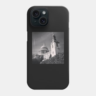 St Paul's Cathedral in shades of gray Phone Case