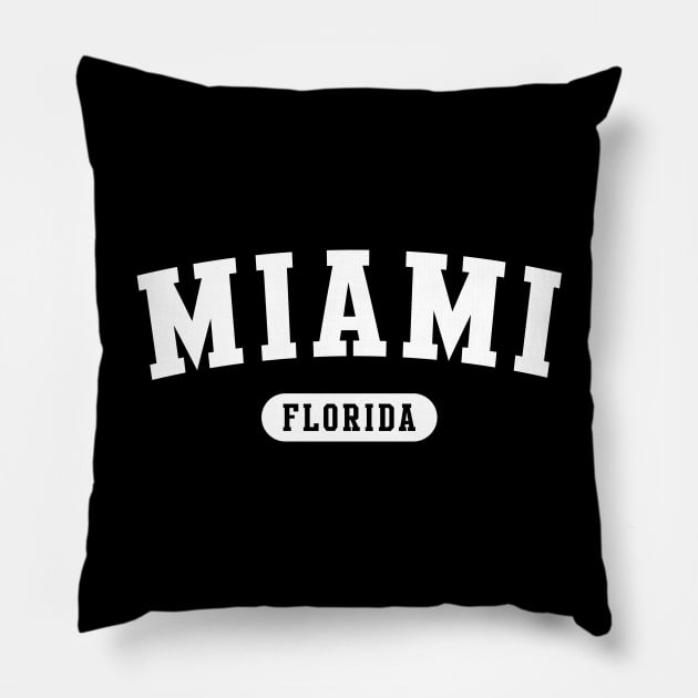 Miami, Florida Pillow by Novel_Designs