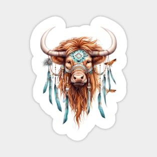 Native American Highland Cow Magnet