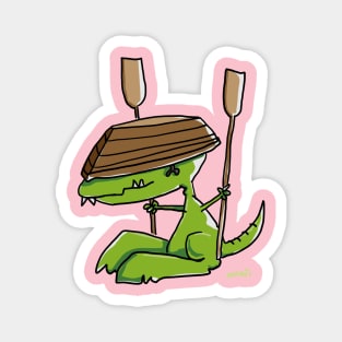 Dinosaur with Rowing Boat Magnet