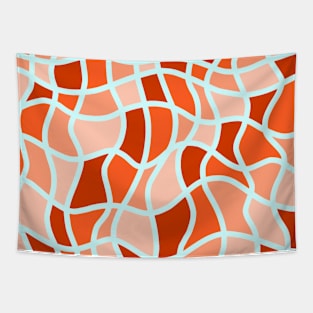 Wavy surfaces orange Tapestry