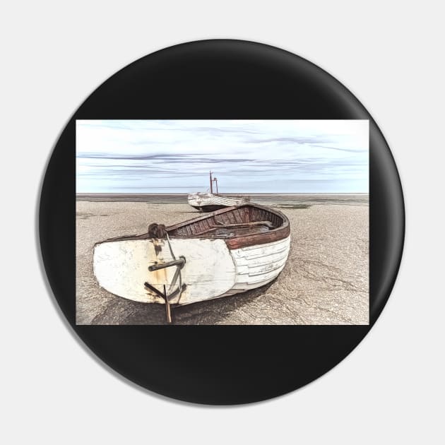 Boats On a Shingle Beach Pin by IanWL