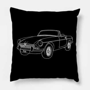 The iconic british roadster drawing in white Pillow