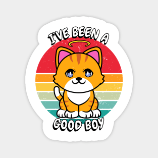 Cute orange cat is a good boy Magnet