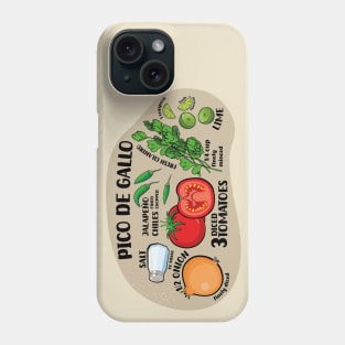 How to make pico de gallo illustrated recipe ingredients authentic mexican food salsa Phone Case