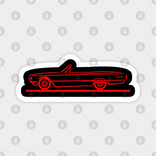 1966 Ford Thunderbird Convertible Red Magnet by PauHanaDesign