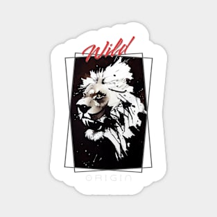 Lion Wild Nature Free Spirit Art Brush Painting Magnet