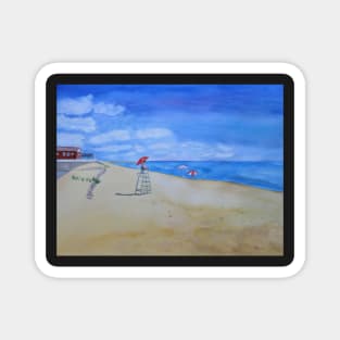 Salisbury Beach Watercolor Painting Magnet