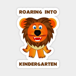 Roaring Into Kindergarten (Cartoon Lion) Magnet