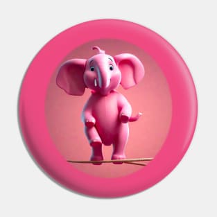 Pink elephant in a high wire Pin