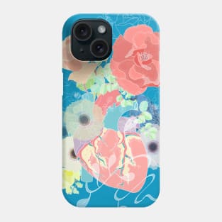 A heart, a bird and flowers Phone Case